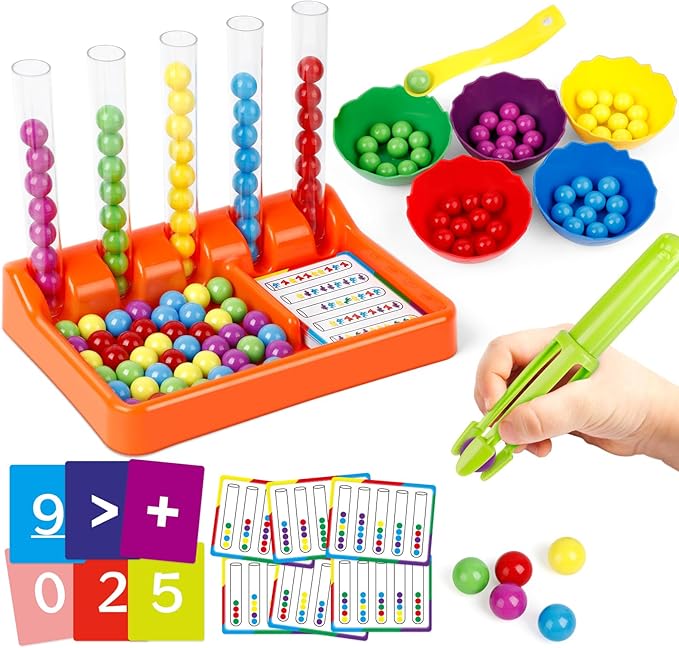 Broytain Counting and Color Sorting Toys for Toddlers,Math Manipulatives Match Games Educational Learning Fine Motor Skills,STEM Preschool Kindergarten Learning Activities
