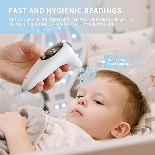 @AL21 3-in-1 Baby Thermometer, Ear Thermometer for Adults, Kids, and Baby - Digital Forehead, Ear & Object Fever Thermometer with 32 Memory Recalls, 1s Instant Accuracy, High Temp Beep Alert