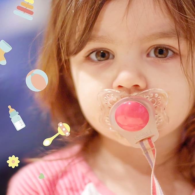 Patelai 15 Pieces Soft Silicone Baby Pacifier Clips Holders Silicone Adapter Rings Holder Baby Nipple Rings Dummy Nipple Holder for Pacifiers(Transparent)