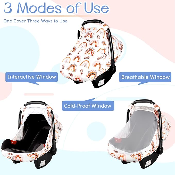 Infant Car Seat Head Support and Stroller Cover, Made of Super Soft and Stretchy Perfect for Baby Car Seat, Strollers, Swing, Bouncers