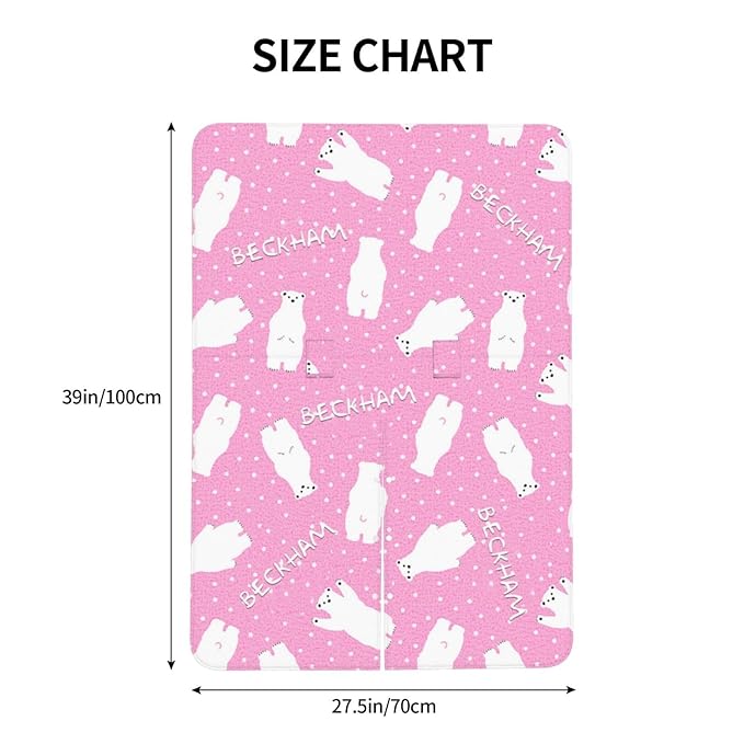 Personalized Baby Car Seat Canopy for Babies with Name, Custom Polar Bear Pink Stroller Car Seat Covers for Girls, Minky Nursing Carseat Cover for Breastfeeding, Car Seat Canopies for Newborn