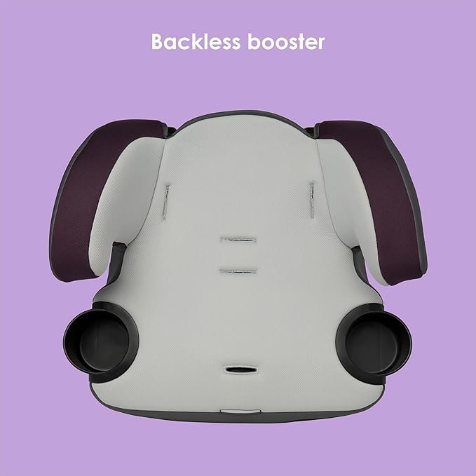 Baby Trend Hybrid SI 3-in-1 Combination Booster Seat, Dash Plum – Side-Impact Protection, 3-Stage Growth Design, Adjustable Headrest, Cushioned Comfort