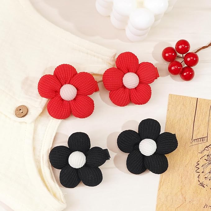 CÉLLOT Flower Hair Clips,10 Pcs Non-Slip Flower Bows Alligator Clips Hair Accessories for Girls Toddlers Teens and Women