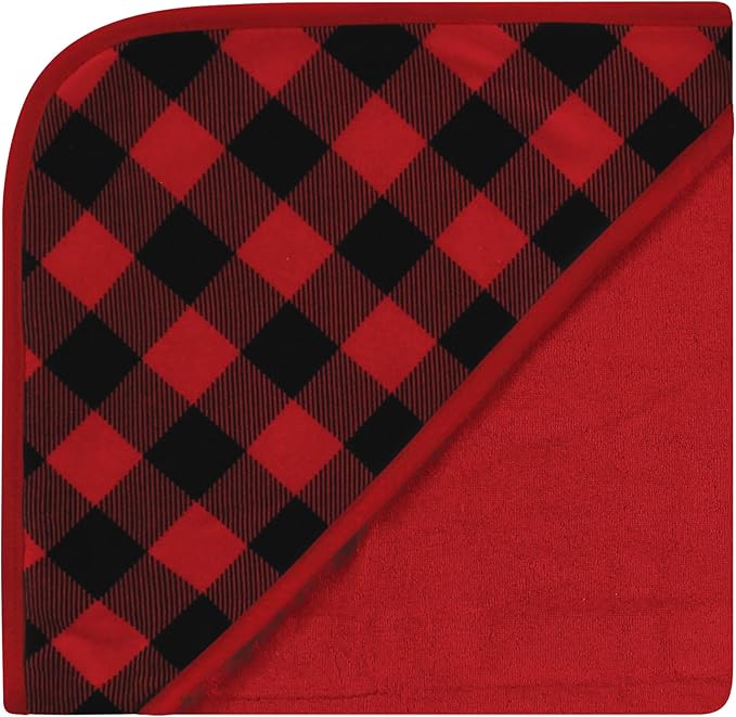 Hudson Baby Unisex Baby Cotton Rich Hooded Towels, Black Moose, One Size