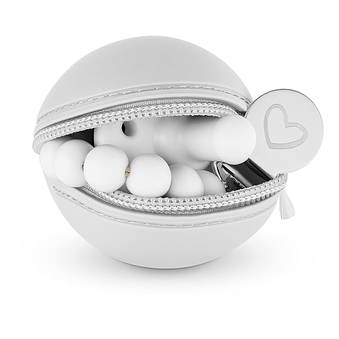 Pacifier Holder Case - Soft Silicone Pacifier, Clip, and Accessory Pouch with Zipper (Taupe)
