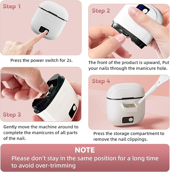 Electric Nail Clippers for Seniors & Adults, 2026 Upgrade 3-Speed Automatic Toenail Trimmer with LED Light and Nail Dust Collector, Portable Rechargeable Nail Cutter for Thick Nails, Babies, and Kids