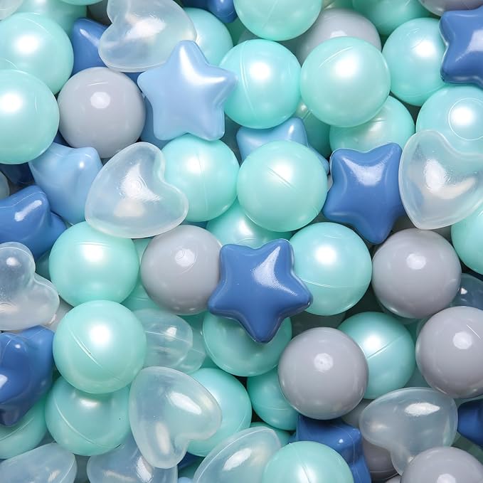 GOGOSO Ball Pit Balls,Plastics Balls for Ball Pit, Stars Hearts Shape for PastelBall for Toddlers Kids