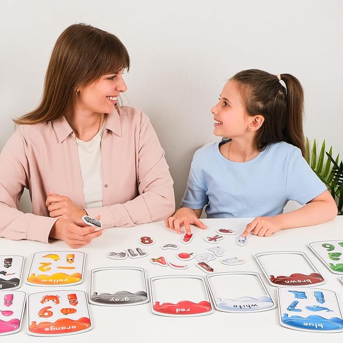 66 PCS Magnetic Color Sorting Set, Magnetic Numbers & Colors Sorting Toys for Toddlers, Numbers Color Sorting Magnets for Fridge and Whiteboard, Recognition Sorting Set - Simply Magic