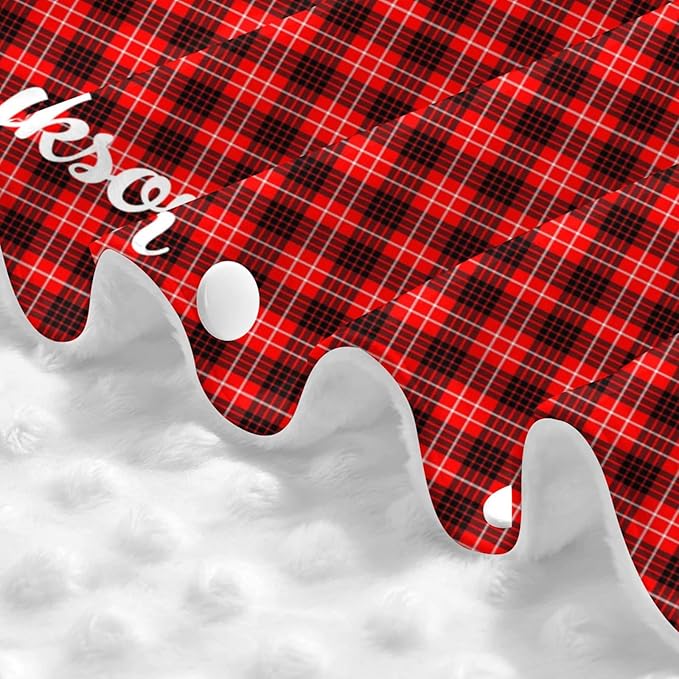 Personalized Red Plaid Baby Infant Car Seats Canopy for Babies with Name, Custom Multi-use Blankets for Baby Boys Girls, Peekaboo Minky Nursing Breastfeeding Cover Canopies for Newborn