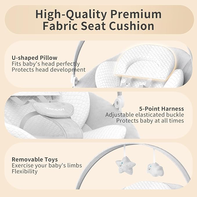 Zoicay Baby Swing with 9 Modes & 8 Speeds, Electric 3D-Motion Baby Swings for Infants, 360° Rotating Seat, APP & Remote Control, 6 Preset Lullabies, Portable Infant Swing for Indoor and Outdoor(White)