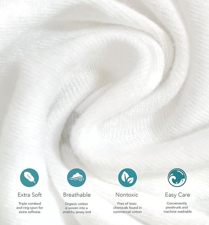 100% Organic Cotton Fitted Sheets Fit and are Compatible with Graco Pack n Play, Babyletto, Pamo Babe, Hiccapop, Dream on Me, Evenflo, Baby Trend Portable/Mini Crib/Playards. 2 Pk