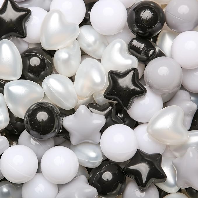 GOGOSO Ball Pit Balls,Plastics Balls for Ball Pit, Stars Hearts Shape for PastelBall for Toddlers Kids