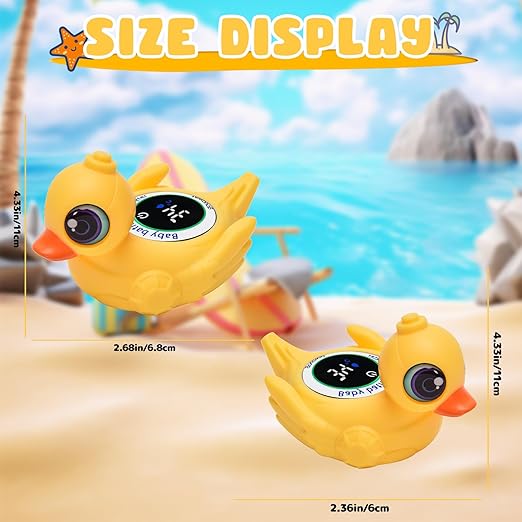 Baby Bath Thermometer with LED Display & Floating Crab Toy - 2-in-1 Color-Coded Alerts(Cold/Comfortable/Hot) | Bath Temperature Monitor, Adorable Floating Toys for Infants, Nursery Essentials