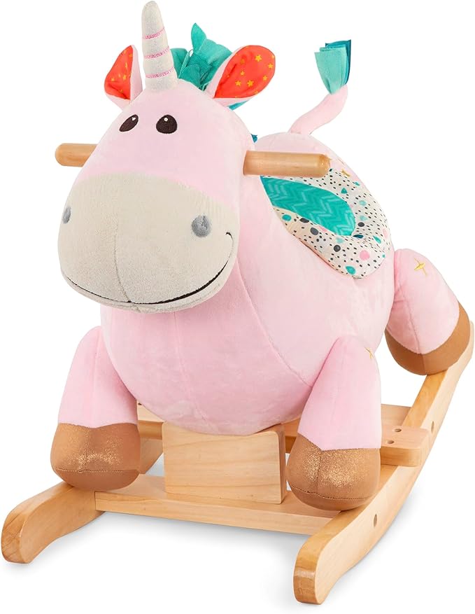 B. toys – Unicorn Rocker – Unicorn Rocking Toy – Wooden Ride – On – Classic Toys for Toddlers, Kids – 18+ Months – Rodeo Rocker – Cleo