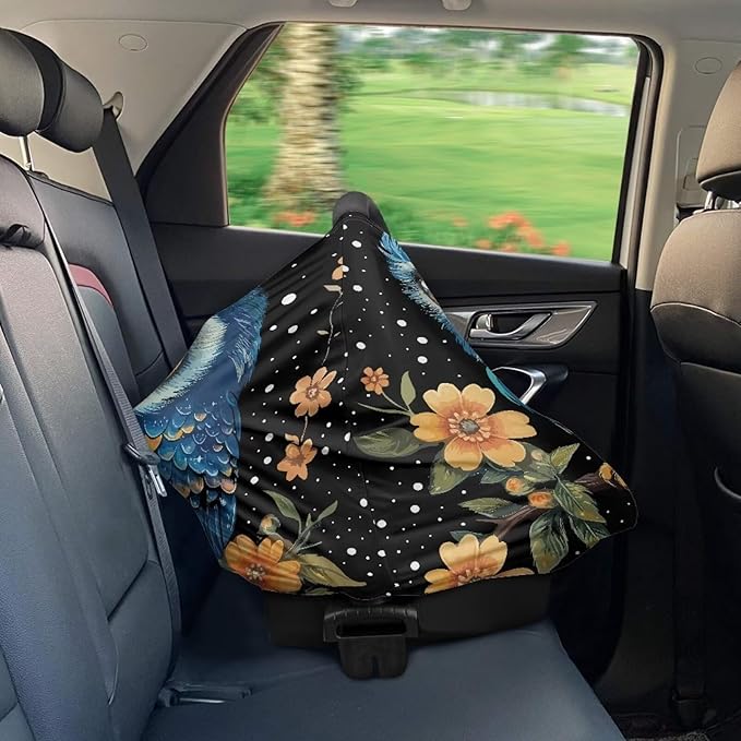 AFPANQZ Owl Baby Car Seat Cover Stretchy for Baby Girls Nursing Breastfeeding Covers Shopping Cart High Chair Stroller Covers Infinity Scarf Sunshade Car Seat Canopies