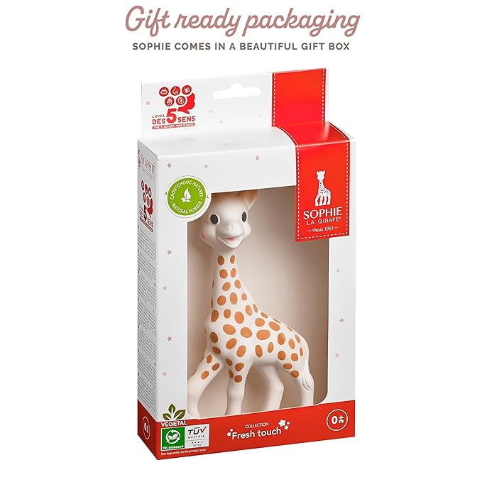 Sophie la girafe, Fresh Touch | Born in Paris | Since 1961 | Natural Rubber | Designed for Teething Babies | Awaken All 5 Senses | Easy to Clean