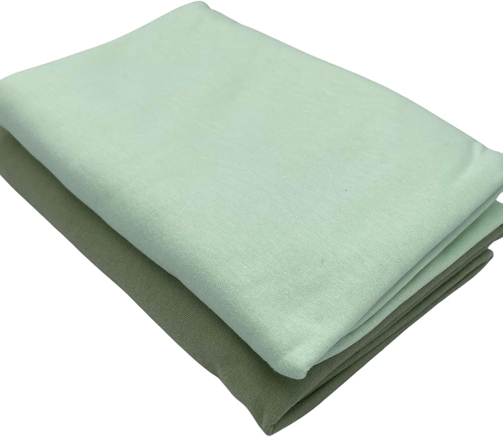 Pack N Play Sheets Fitted 27 x 39, Compatible with Graco Pack N Play or Similar - 100% Jersey Cotton - Soft, Durable - 2 Pack (Light-Dark Green, Guava Lotus & Baby Bjorn 24x42)