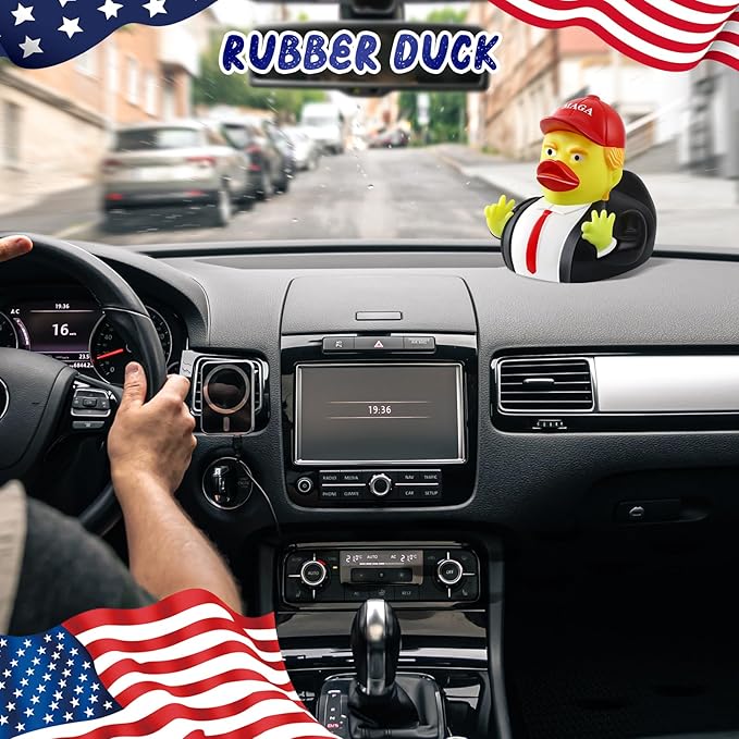 Large President Rubber Duck, 3.5 inch Patriotic Duck for Jeep Ducking, Jeep Duck Bath Toy for Election, Memorial Day 2025 Gifts for Kids Adults Car Dashboard Decorations