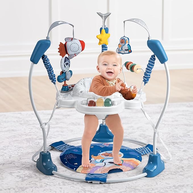 Baby Activity Center, Baby Jumper Activity Center with Music, Interactive Toys, 360° Rotating Seat, 3 Adjustable Heights, Infant Activity Jumper for 6+ Months (Space Tiger)