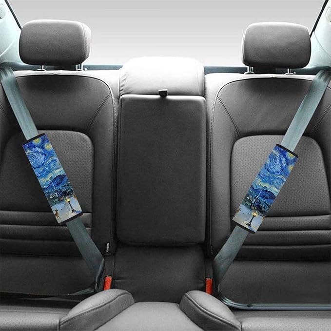 AFPANQZ Starry Sky Seat Belt Pads Cover Safety Seatbelt Shoulder Strap Covers Cushion Harness Pads for Car Bags Soft Comfortable Universal Fit for Truck Vans Sedans SUVs