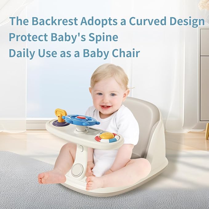Baby Bath Chair, Designed for 6-36 Months Baby, Portable Toddler Bath Chair, Non-Slip, Suitable for Baby Bathtubs，Floor, Bath Seats for Babies Sitting Up.