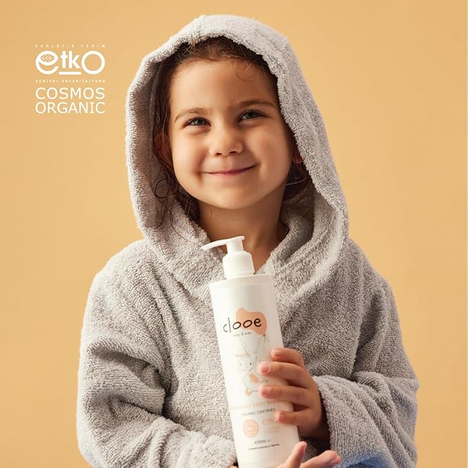 Organic Baby Shampoo and Body Wash, Tear-Free 2-in-1 for Sensitive Skin, Dermatologically Tested, Vegan, Rose Water, 13.5 Fl Oz