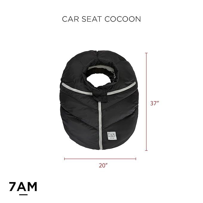 7AM Enfant Car Seat Covers - Cocoon Baby Cover for Boys & Girls, Rain & Snow Repellent, Breathable Windproof, Center Zipper, Universal Fit for Infant Car Seat (0-12M) (Metallic Lilac)