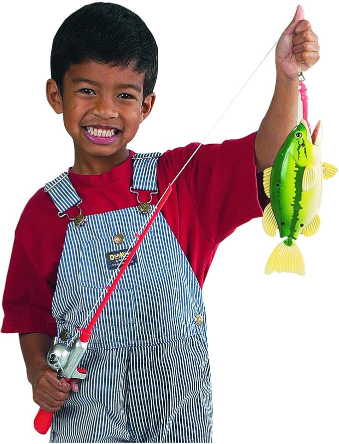 Small World Toys Kids Fishing Game, Catch of The Day Bass Magnetic Fishing Toy for Kids Ages 3+, Includes Toddler Fishing Pole and 1 Fish, Water Fish Toys for Kids, Bath Toy Pools & Tubs