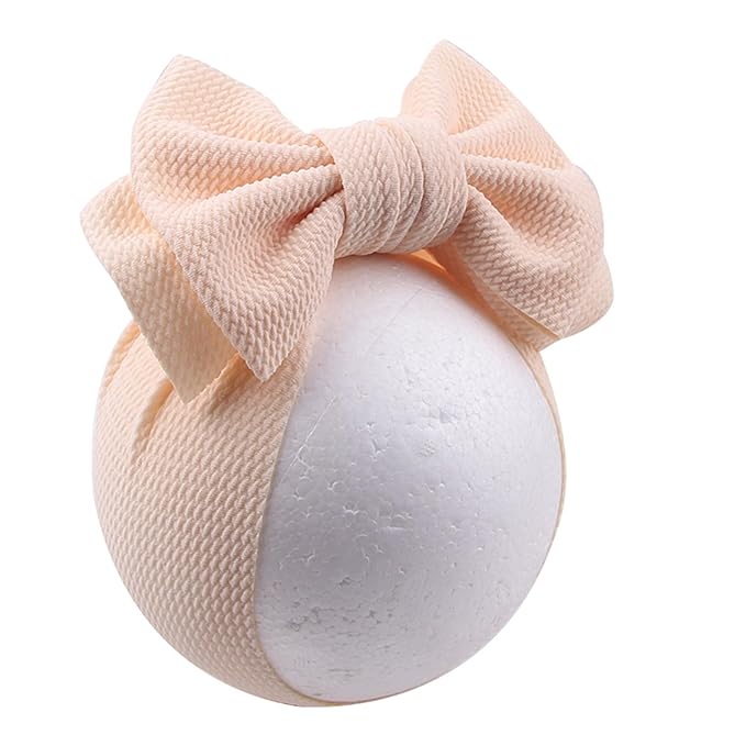 Bows for Baby Girls Headband, Newborn Bows Headbands Baby Hair Bows Hairbands Hair Accessories.(FD104-Champagne Khaki)