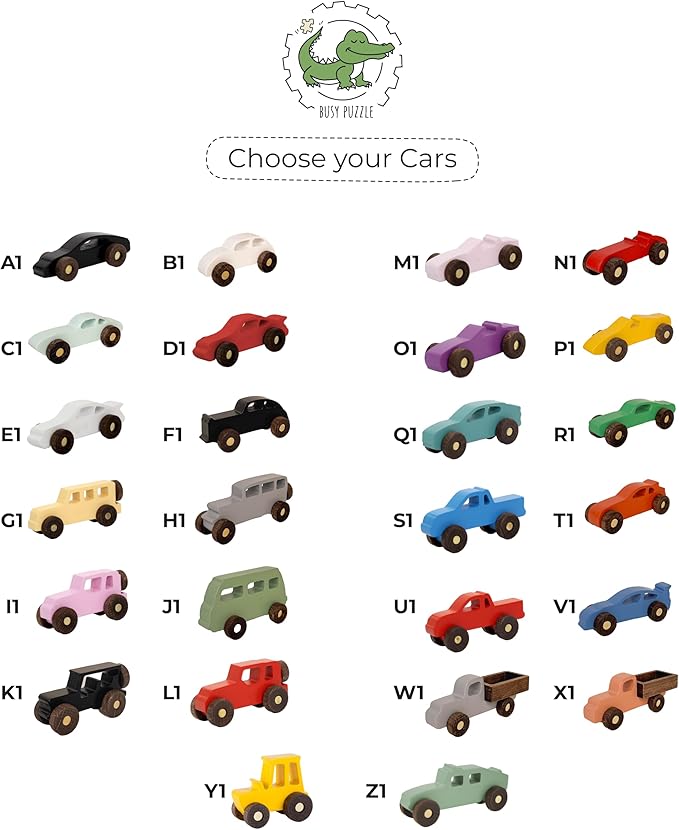 Personalized Wooden Colorful Baby Toddler Kids Car Toys 1st 2nd 3rd Birthday Montessori-Inspired Imaginative Educational Toy Car Set of 3 Sensory Toys