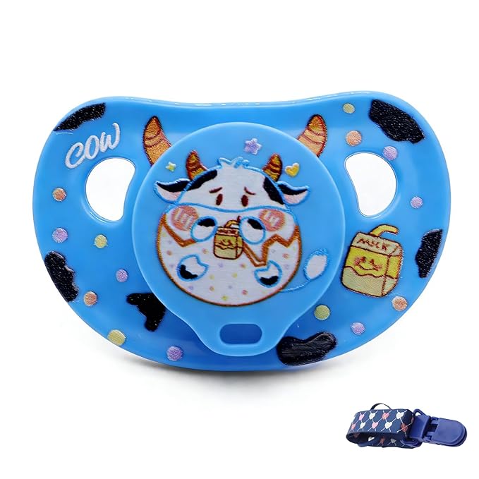 Adult Pacifier for Anxiety: Cute Paci Large Shield for Sleep - Handle Binky with Pacifier Holder Clips