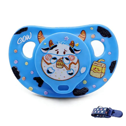 Adult Pacifier for Anxiety: Cute Paci Large Shield for Sleep - Handle Binky with Pacifier Holder Clips