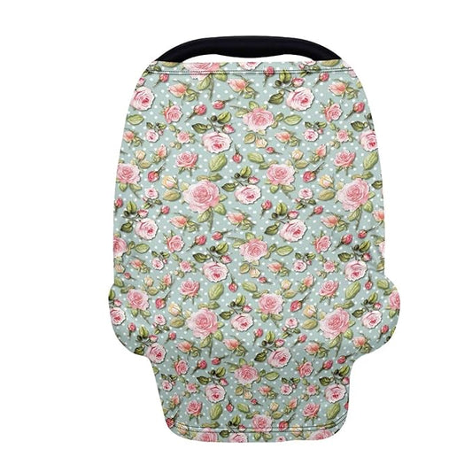 AFPANQZ Pink Flower Baby Car Seat Canopy Nursing Cover Breastfeeding Scarf Shopping Cart Covers Stroller Breathable Sunshade High Chair Cover Car Seat Covers for Girls and Boys