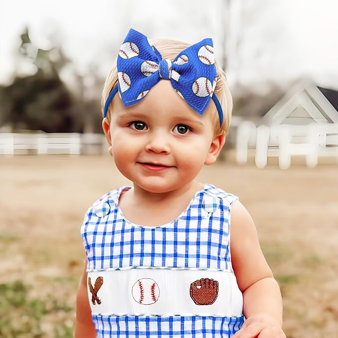Baseball Baby Bows 0-6 Months Red Hair Bow Sport Baby Headband Soccer Bows for Girls Baseball Hairband Infant Bows Headband Game Hair Accessories