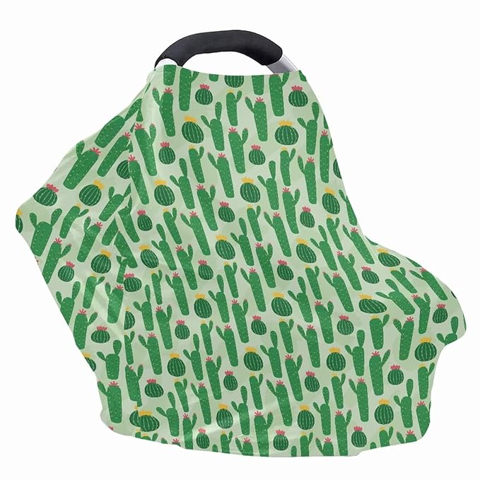 Cactus Car Seat Canopy Cover Dust Cover Sun-Proof Windproof Stroller Canopy Covers Privacy Protection Stretchy Breastfeeding Scarf Nursing Breastfeeding Covers