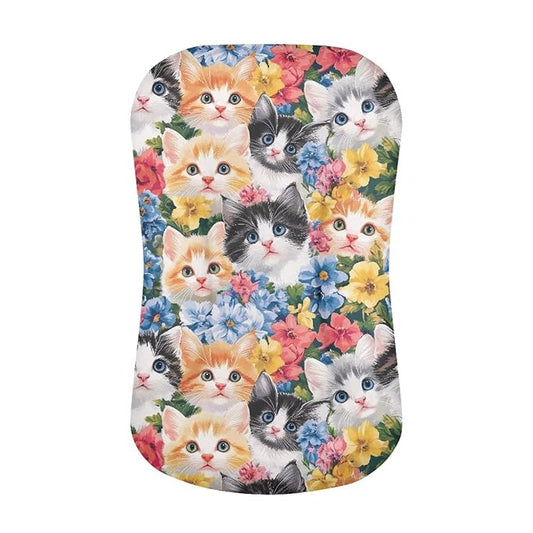 Cute Cats Snuggle Me Lounger Cover for Baby Boys and Girls,Kitten Floral Lounger Pillow Covers, Newborn Infant Nest Slipcover 31.5'' x 21.3''