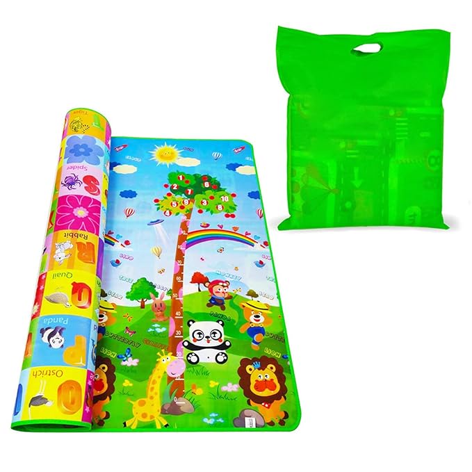 Reversible Baby Crawler Mat, Foldable, Washable Farm Pattern, Large, Non-Slip Play Mat for Infant, Toddler, Nursery, Home
