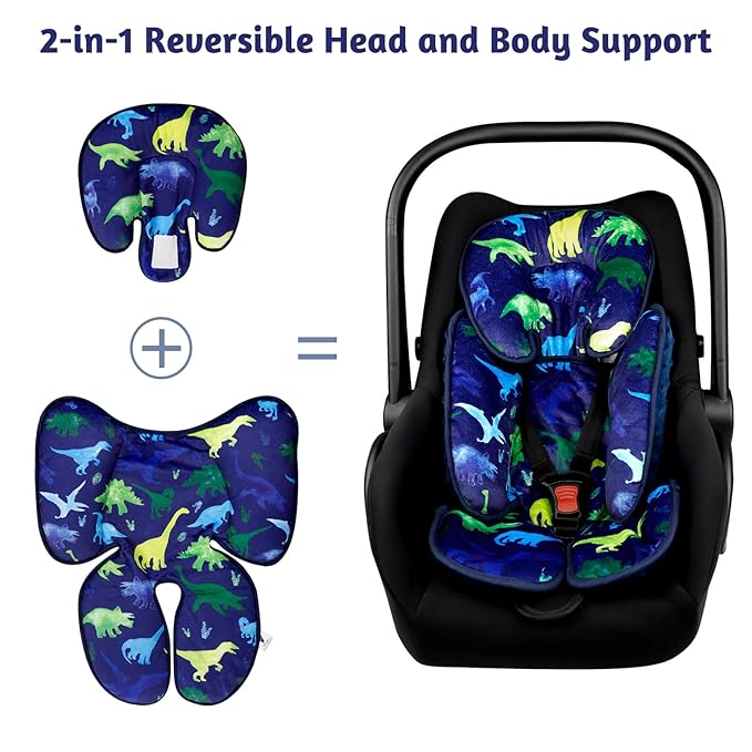TANOFAR Newborn Lounger Cover, Baby Car Seat Head Support, Removable Cover for Infant Lounger Pillow Cover, Breathable, Comfortable, Dinosaur