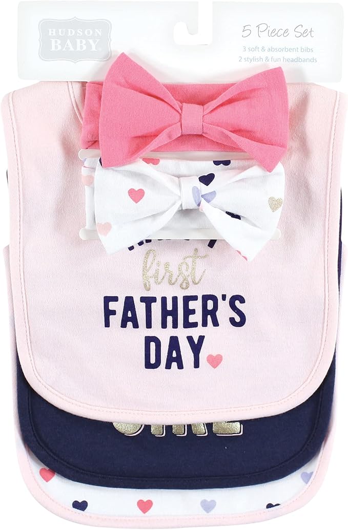 Hudson Baby Unisex Baby Cotton Bib and Headband Set