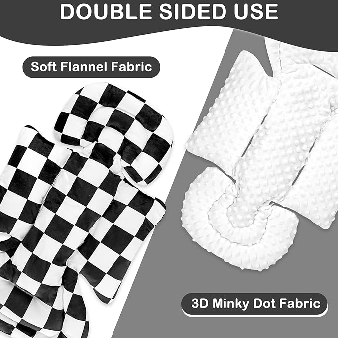 Newborn Lounger Cover and Infant Car Seat Insert, Black Checkered (Lounger Not Include)