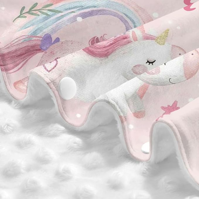 Custom Baby Car Seat Canopy with Name, Personalized Stroller Baby Car Seat Covers for Girls, Minky Nursing Carseat Cover for Breastfeeding, Car Seat Canopies for Infant Newborn(Unicorn Rainbow)
