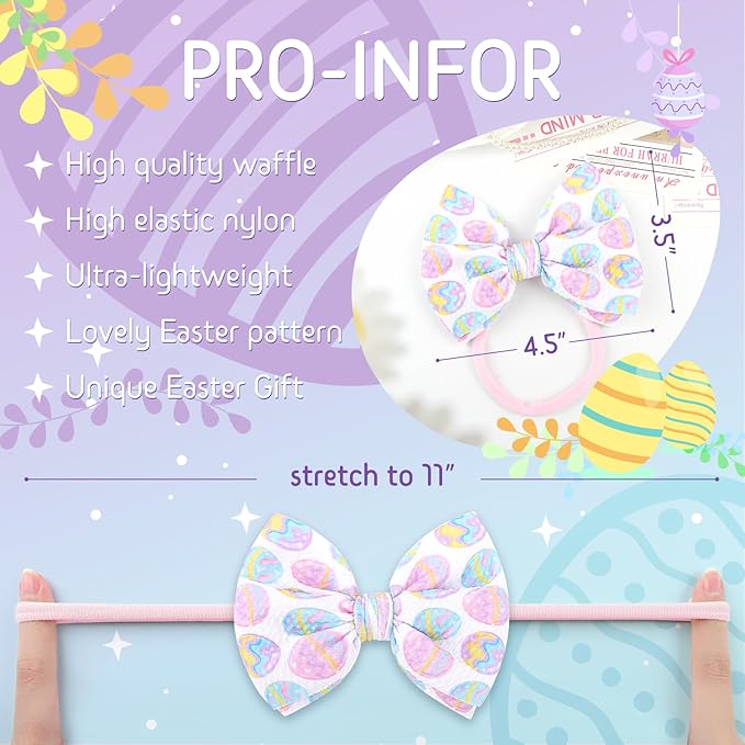 Easter Bows for Girls Bunny Baby Girl Headbands Easter Hair Bows Rabbit Eggs Bow Toddler Hair Accessories Infant Bows Headband Newborn Purple