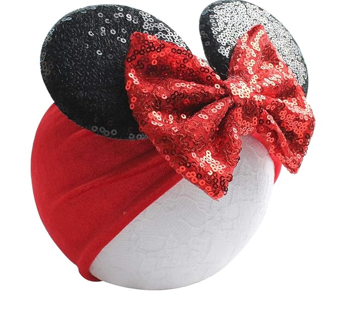 Mouse Ears Headband/Headwrap - Toddler, Baby, Kids upto 4 Years - Red
