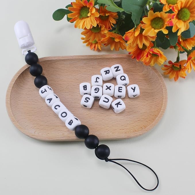 Personalized Pacifier Clip with Name, Customized Pacifier Holder Clip for Baby, Fit All Pacifiers