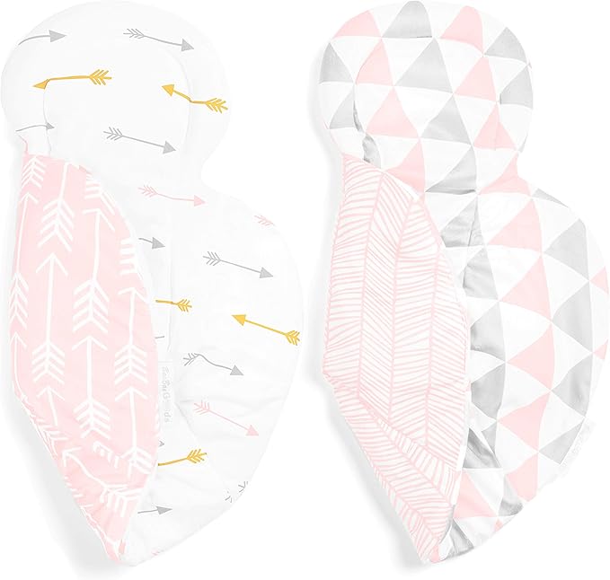 Infant Insert Compatible with 4Moms Mamaroo & Rockaroo – Car Seat Insert 2 Pack – Reversible Infant Car Seat Insert – Soft Plush Minky Car Seat Head Support Insert