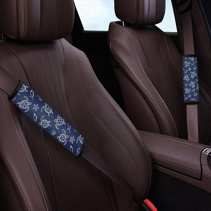 AFPANQZ Sea Turtle Pattern Automotive Seat Belt Covers Pads 2 Piece for Adults Kids Youth Car Accessories Universal Daiper Bag Backpack Shoulder Straps Pads Comfortable Universal