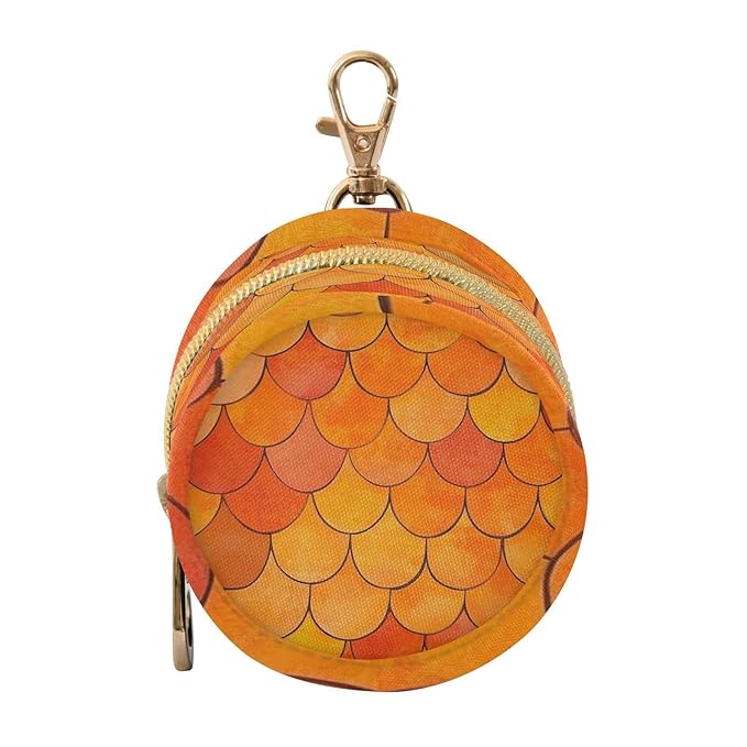 Pacifier Holder with Clip Pacifier Case for Diaper Bag Round Baby Pacifier Pouch Box Bag Portable Orange Fish Scale