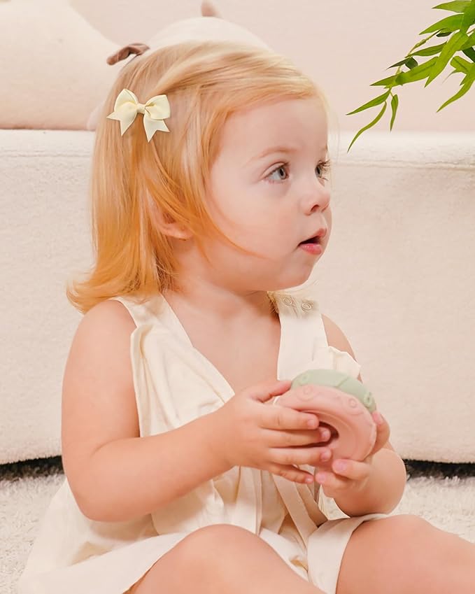 Jollybows 20pcs Baby Hair Clips Girls Bows 2" Mini Ribbon Alligator Clip Toddler Pigtail Bow Fine Hair Clip