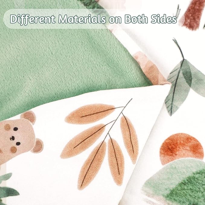 Newborn Lounger Cover for Girls Boys, Removable Soft Baby Lounger Cover, Reversible Infant Lounger Cover Minky, Green Animal