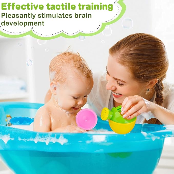 Bath Toys for Toddlers Age 1-3 - Baby Bath Tub Swimming Pool Water Table Toys, Easy to Clean, Mold Free Water Toys Fun Tactile Training Newborn Gifts, 3 Pack (Yellow)